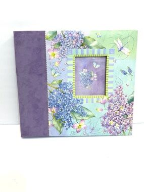 VTG Brenda Walton Hydrangea Dragonfly K&Company Juliana Suede 12x12" Scrapbook